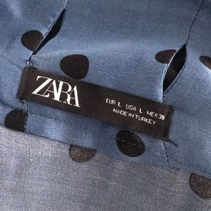 Zara polka dot skirt (blue) Size L